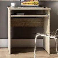 Luna Computer Desk with Pull Out Tray - Oak