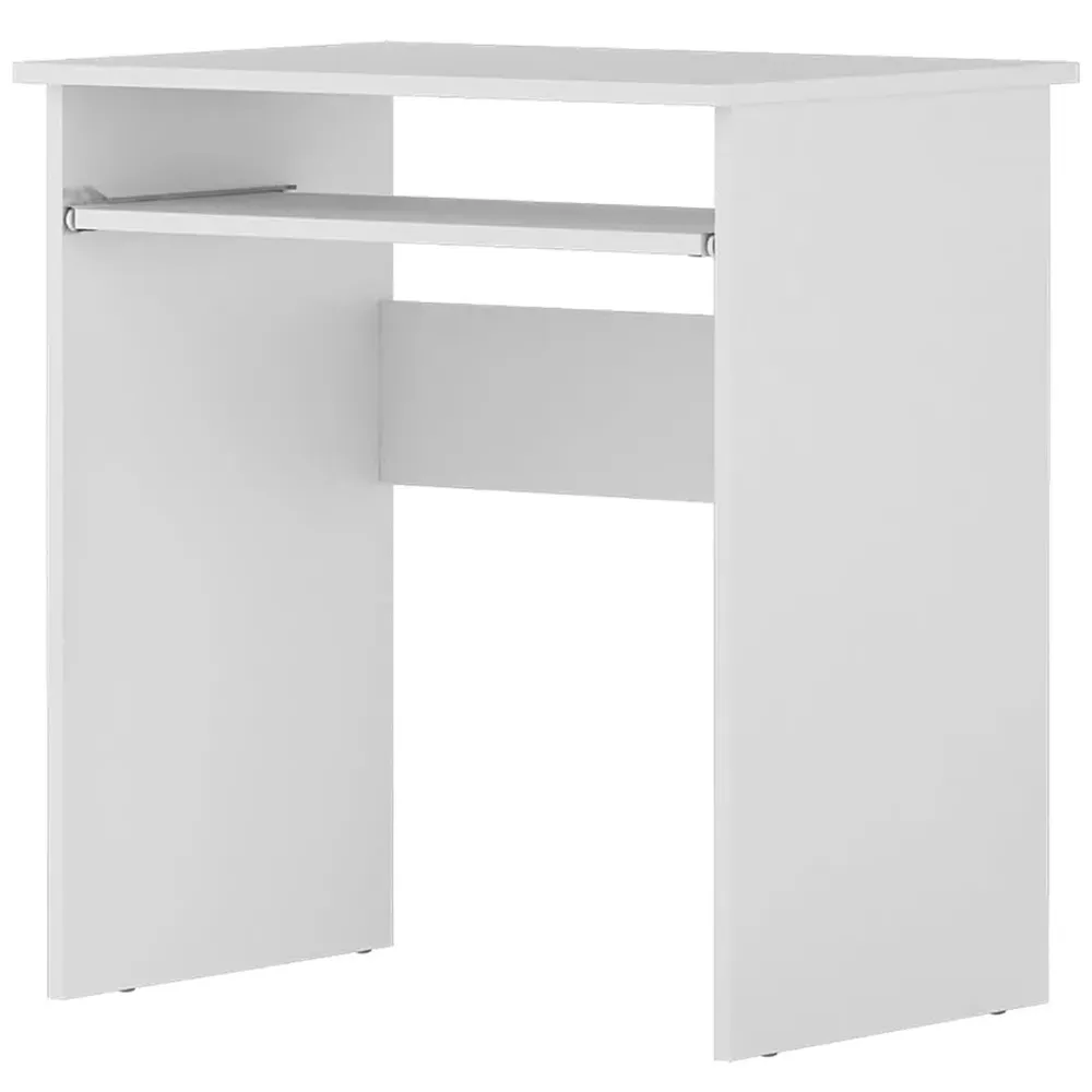 Luna Computer Desk with Pull Out Tray - White