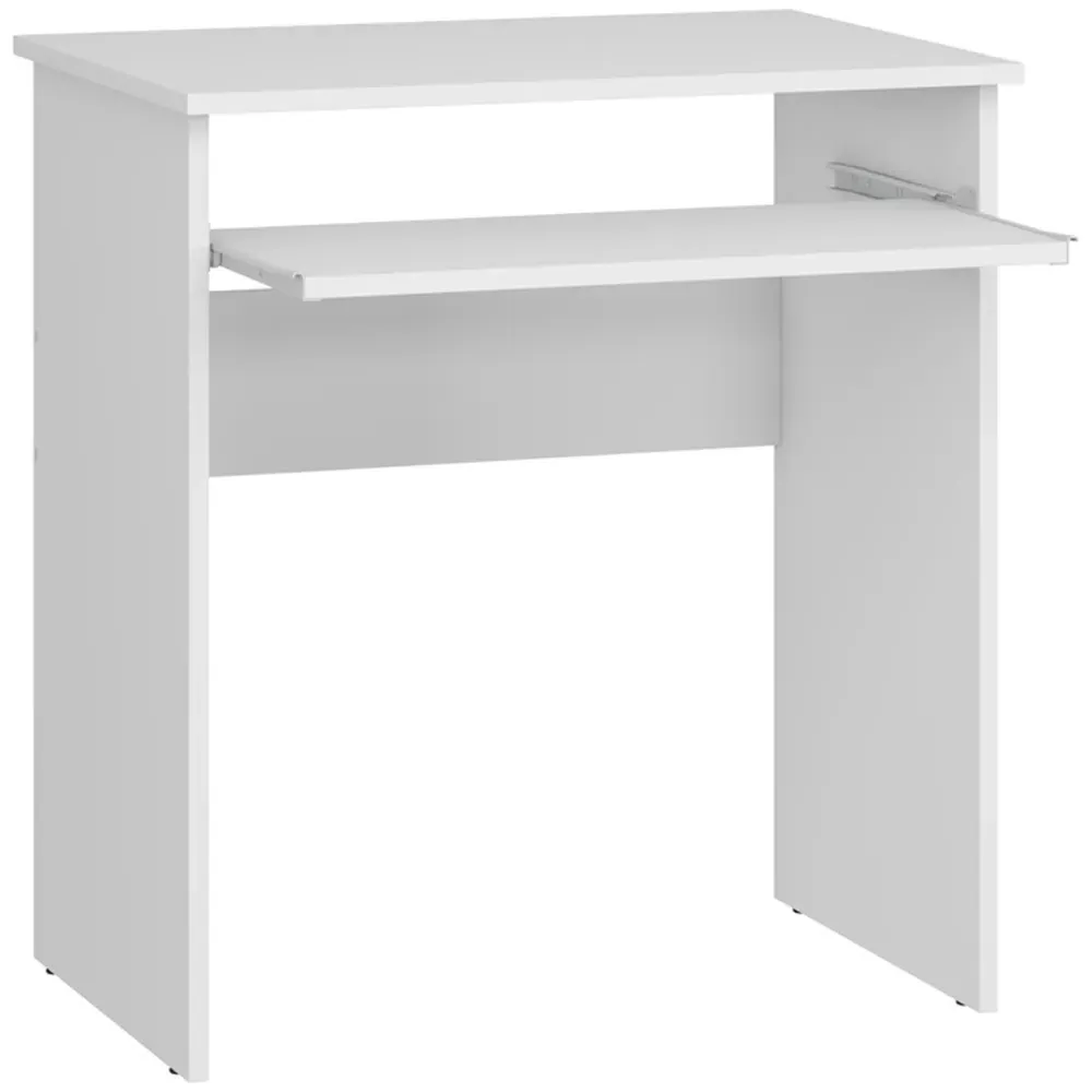 Luna Computer Desk with Pull Out Tray - White