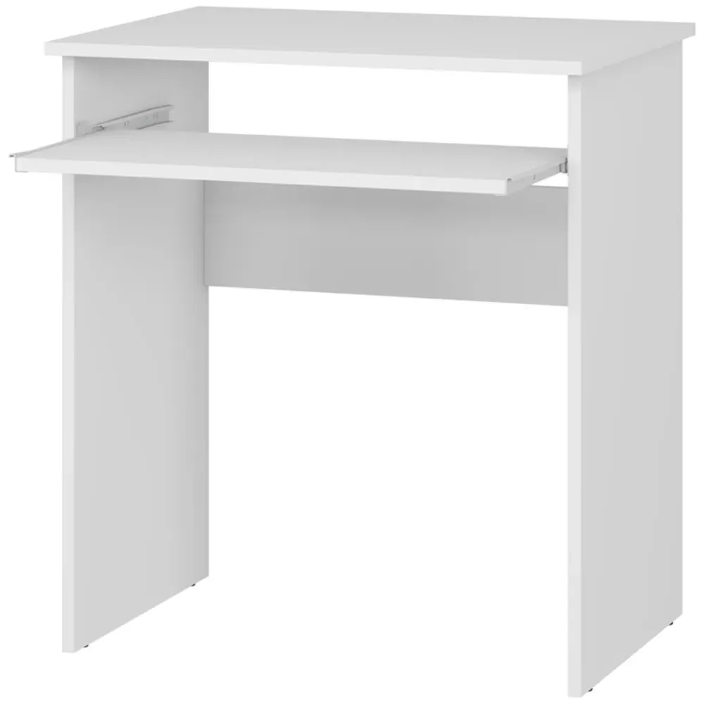 Luna Computer Desk with Pull Out Tray - White