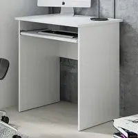 Luna Computer Desk with Pull Out Tray - White