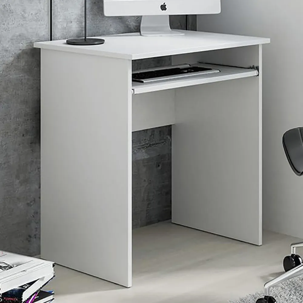 Luna Computer Desk with Pull Out Tray - White image