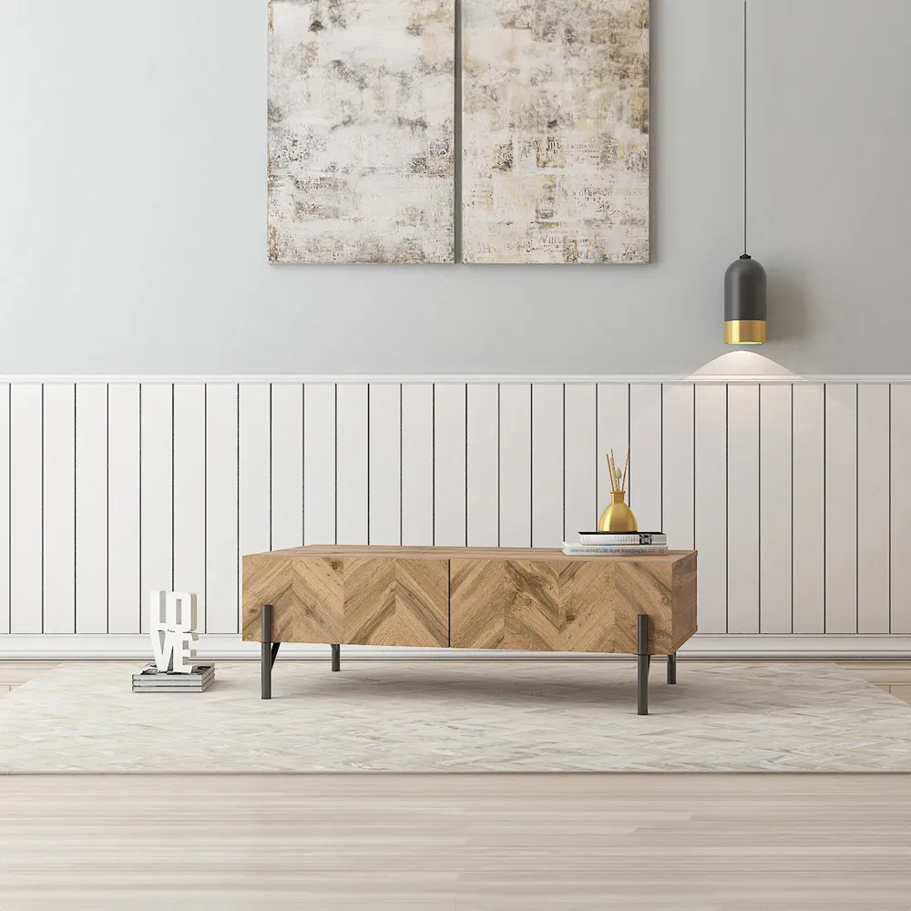 LV37 2 Door Coffee Table - Walton Oak