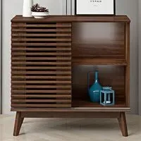 LV41 2 Shelf Display Cabinet - Brown, Walnut