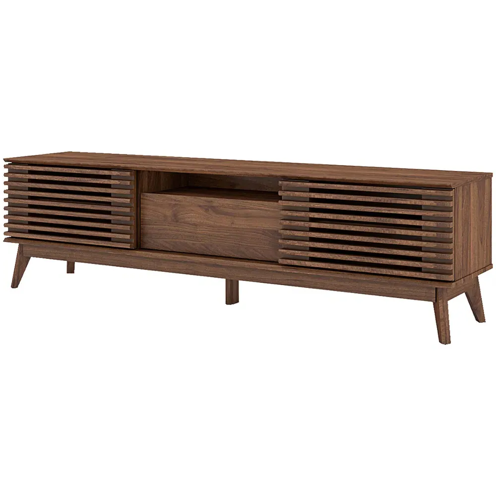 LV41 Single Door TV Cabinet - Dark Columbian Walnut