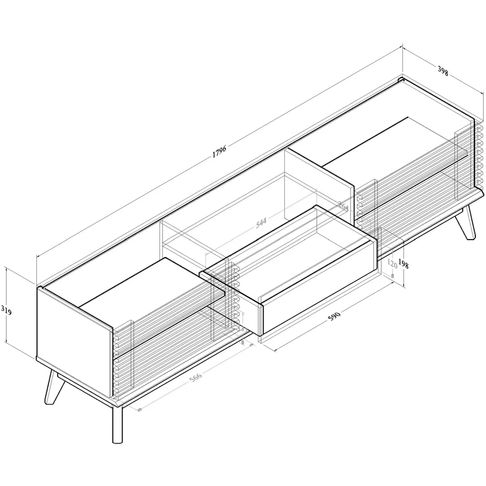 LV41 Single Door TV Cabinet - Dark Columbian Walnut