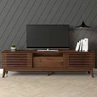 LV41 Single Door TV Cabinet - Dark Columbian Walnut