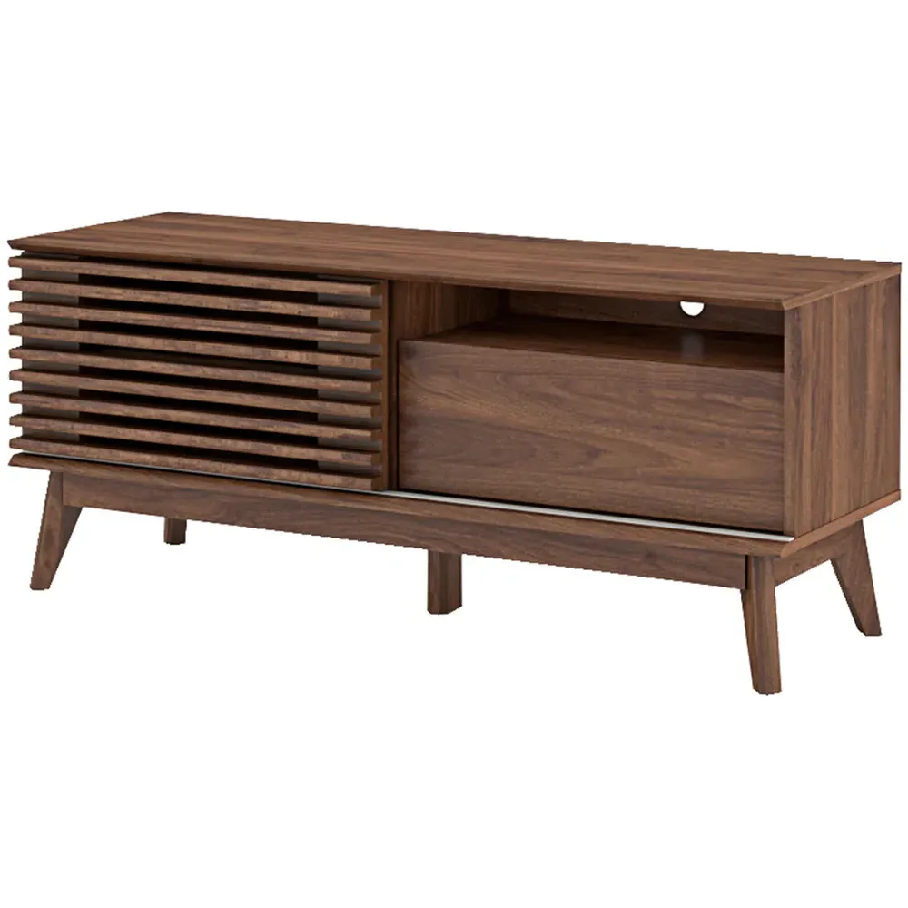 LV41 Single Door TV Cabinet - Dark Columbian Walnut