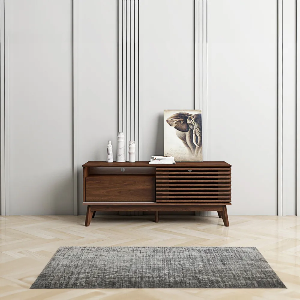 LV41 Single Door TV Cabinet - Dark Columbian Walnut