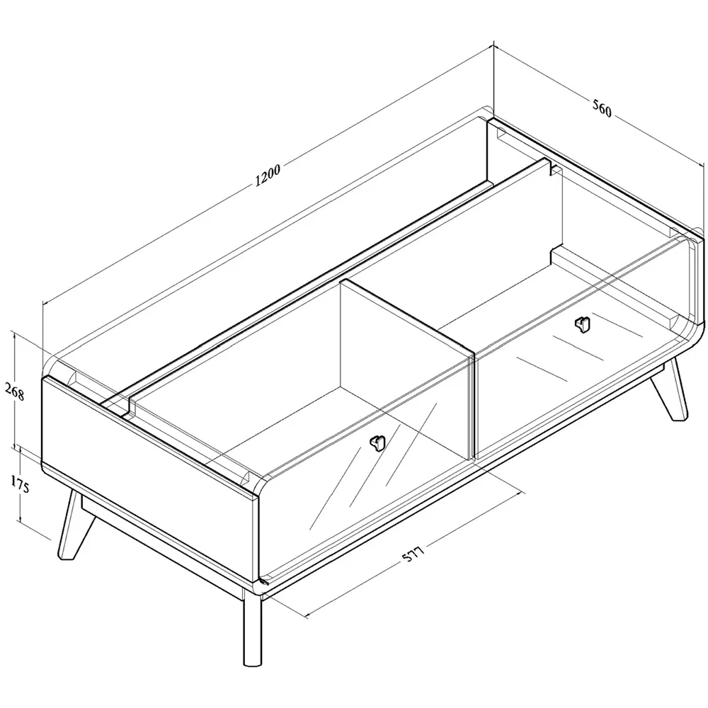 LV44 2 Door Coffee Table - Columbian Walnut