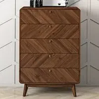 LV44 5 Drawer Chest of Drawers - Brown, Walnut