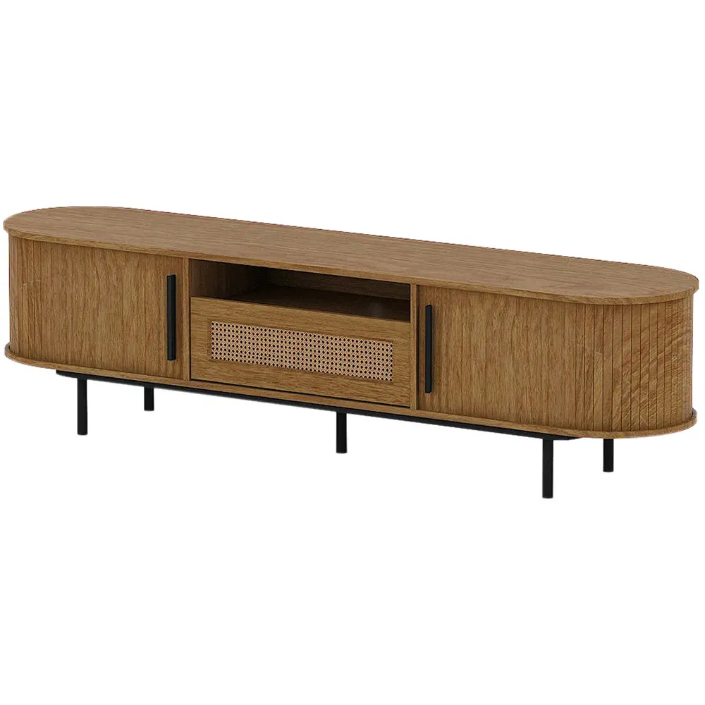 LV55 2 Door TV Unit with Shelf - Light Oak