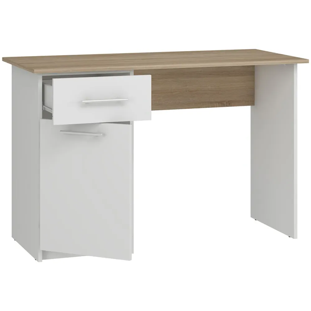 Mix Single Door Computer Desk with Storage - Sonoma Oak