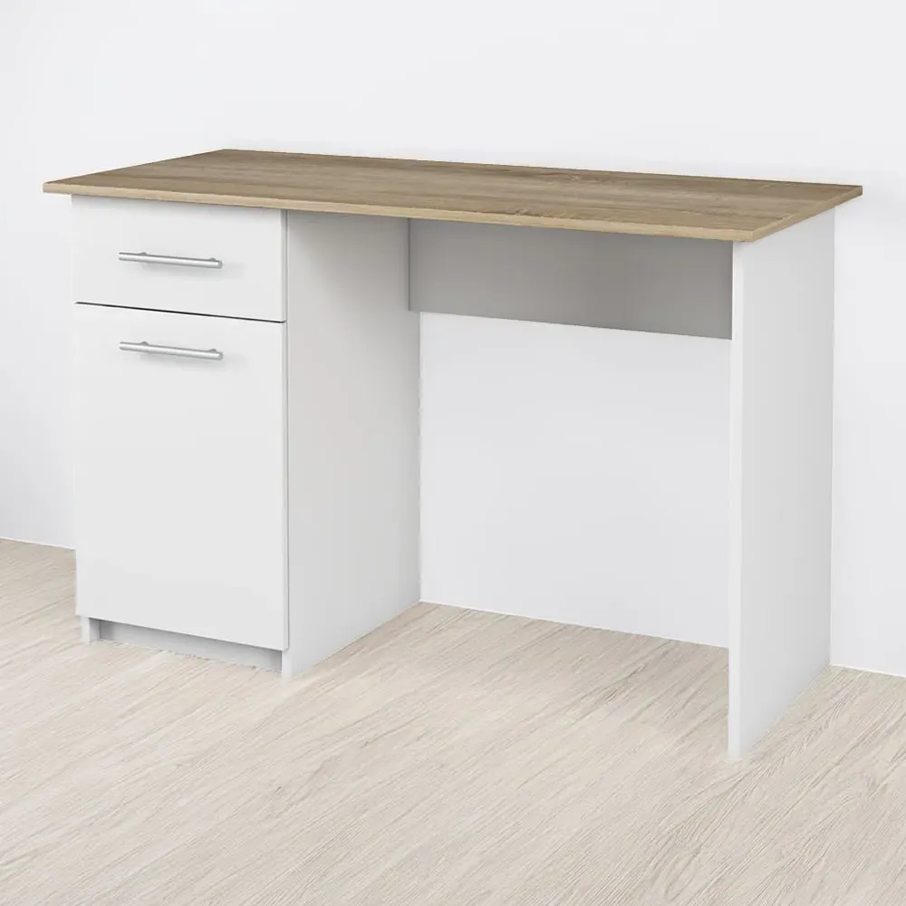 Mix Single Door Computer Desk with Storage - Sonoma Oak
