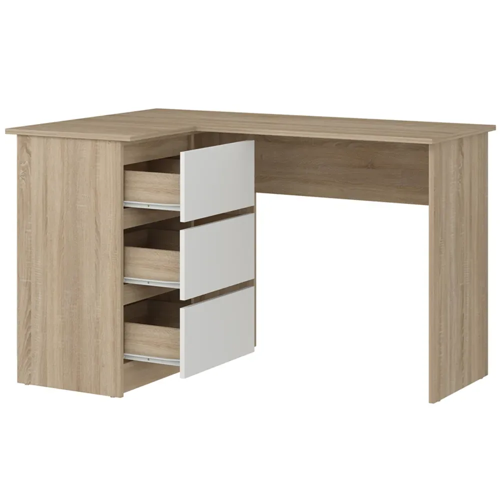 Universal L-Shaped Computer Desk with Storage - Sonoma Oak