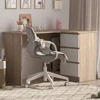 Universal L-Shaped Computer Desk with Storage - Sonoma Oak