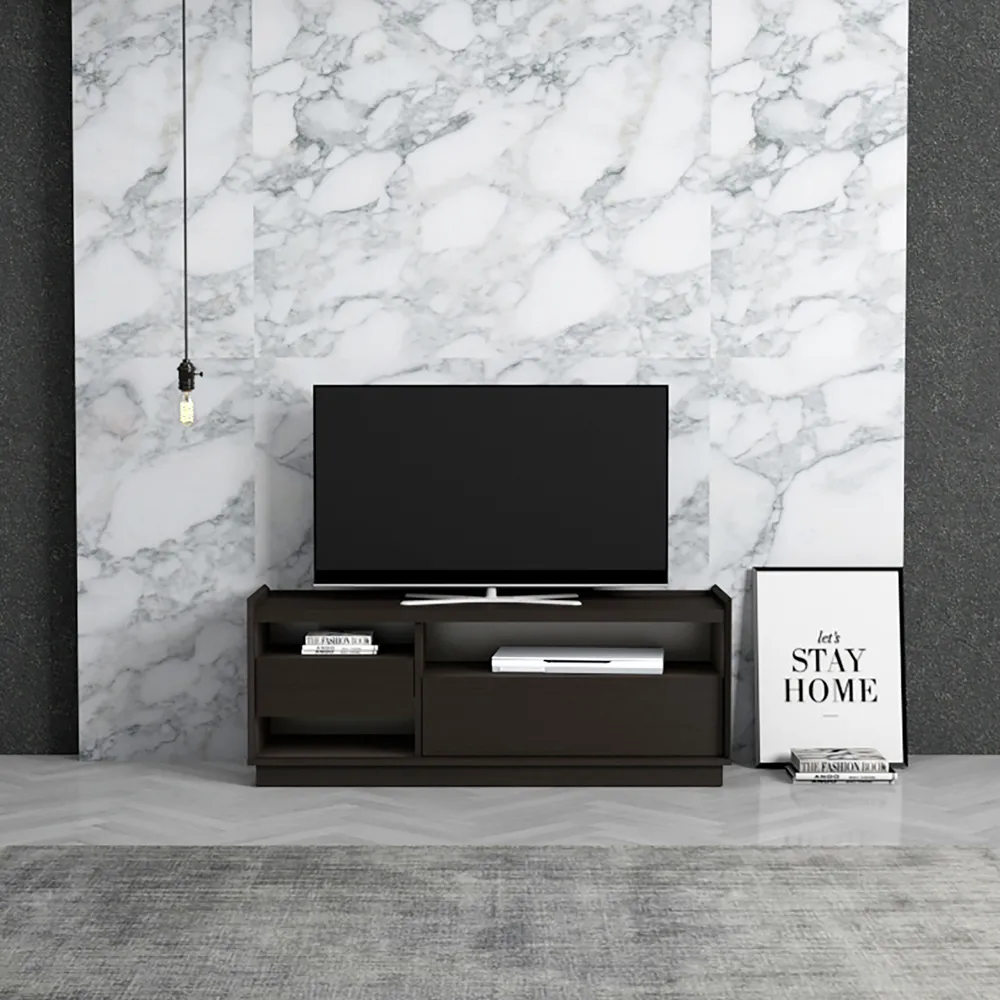 Yucca Single Drawer Single Shelf TV Unit - Black, Wenge