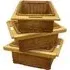 Beech and Rattan Kitchen Basket 3 Pack - Brown