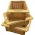 Beech and Rattan Kitchen Basket 3 Pack - Brown