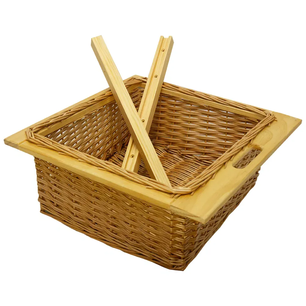 Beech and Rattan Kitchen Basket 3 Pack - Brown