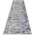 240 x 60cm Bordered Geometric Distressed Rug - Navy Blue, Polypropylene