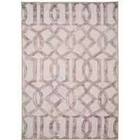 Abstract Soft Chenille Washable Rug - Beige