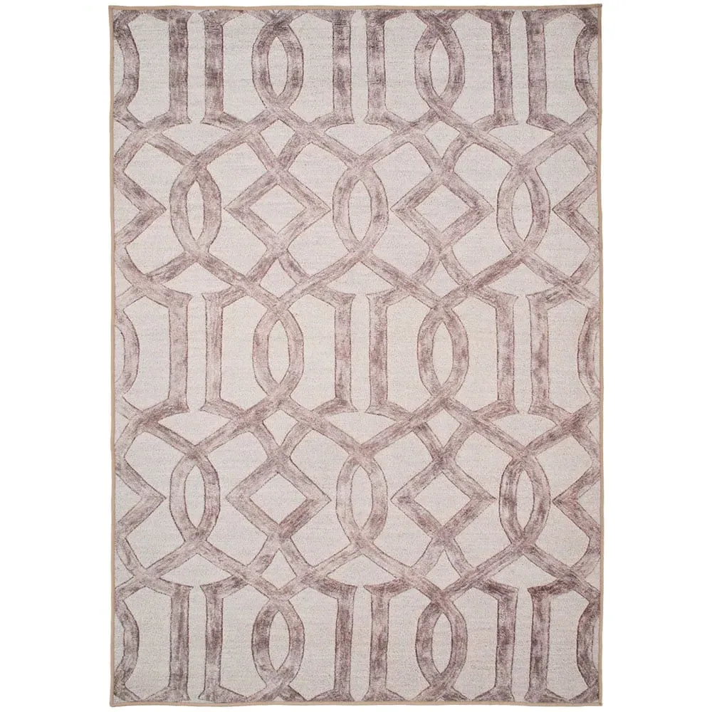 Abstract Soft Chenille Washable Rug - Beige
