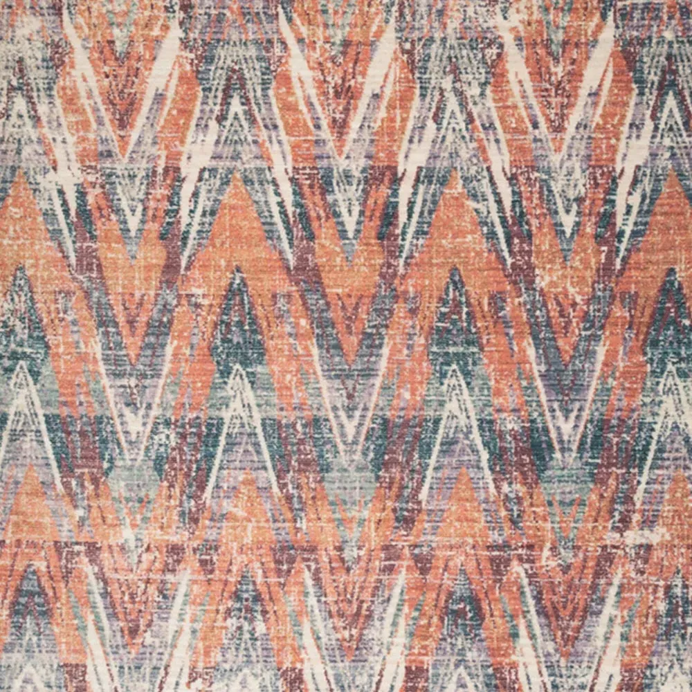 Abstract Soft Chenille Washable Rug - Beige, Multicolour