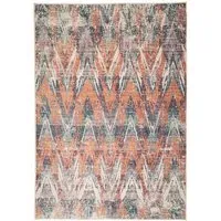 Abstract Soft Chenille Washable Rug - Beige, Multicolour