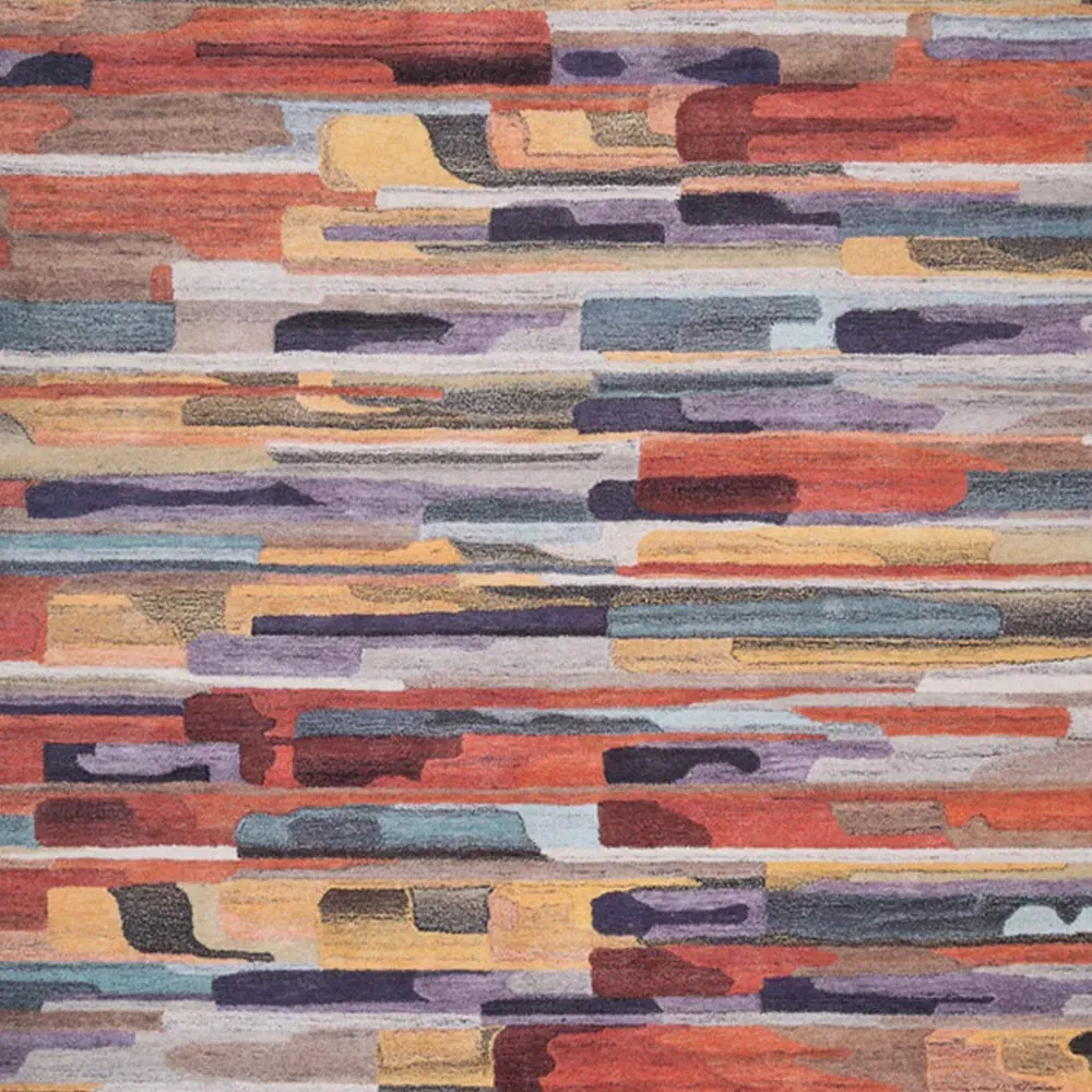 Abstract Soft Chenille Washable Rug - Multicolour