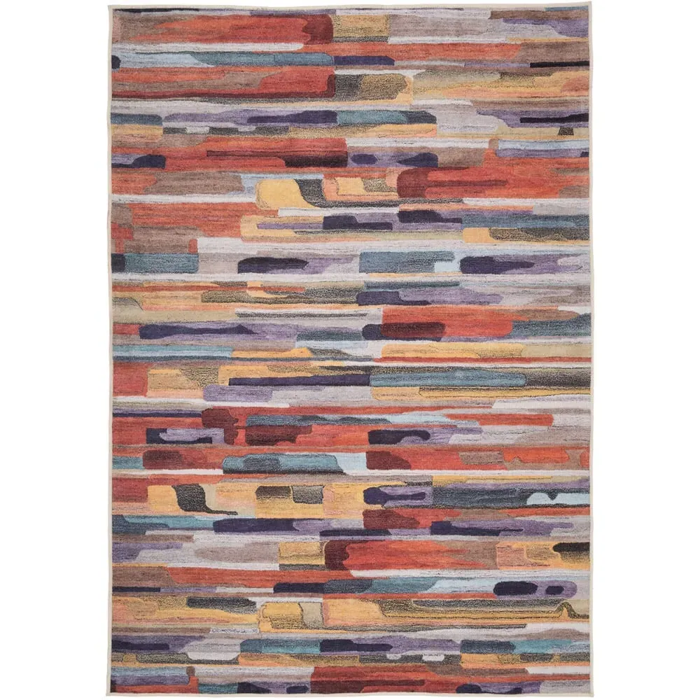 Abstract Soft Chenille Washable Rug - Multicolour