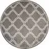 Bordered Geometric Trellis Rug 120cm - Grey