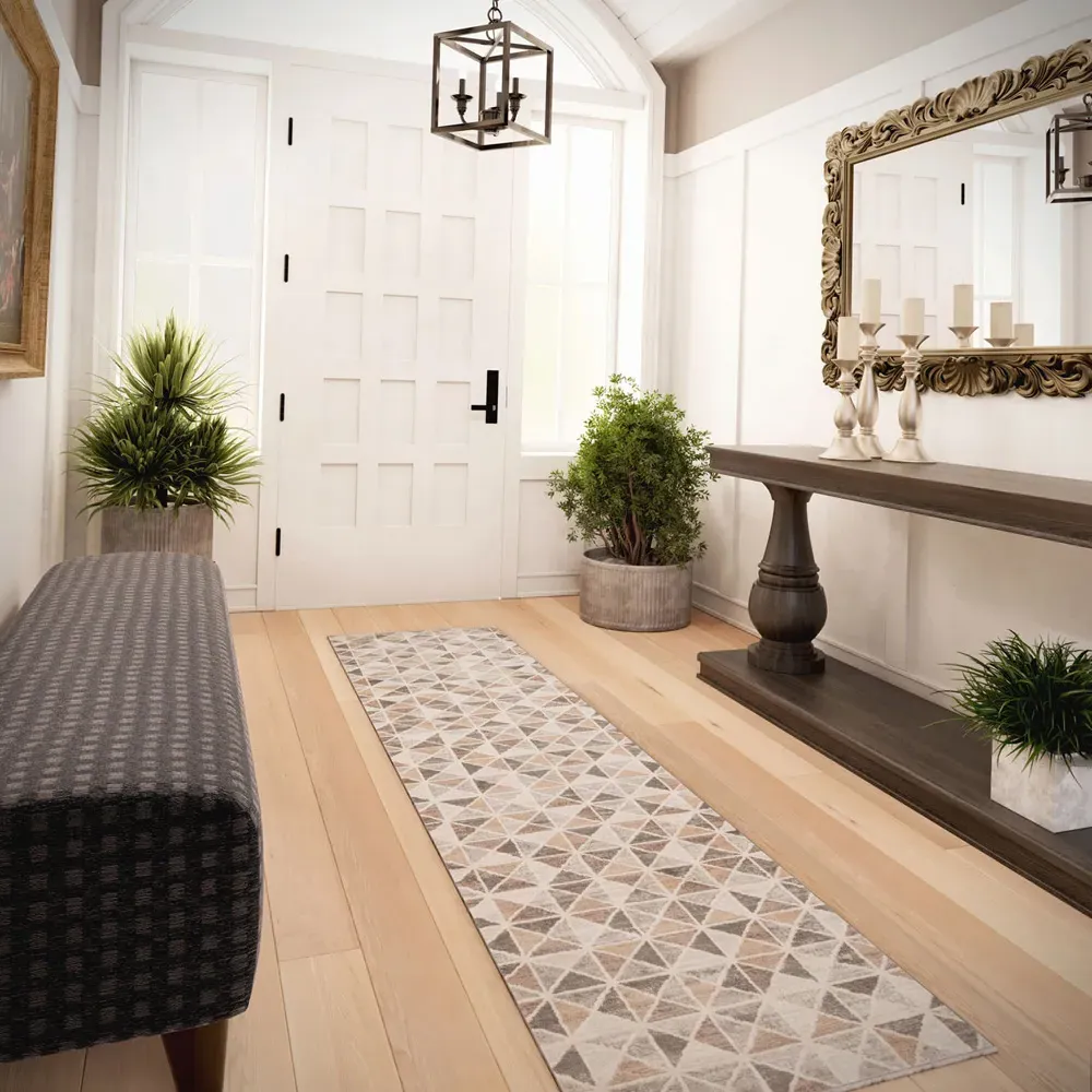 Diamond Geometric Rug - Neutral, Polypropylene