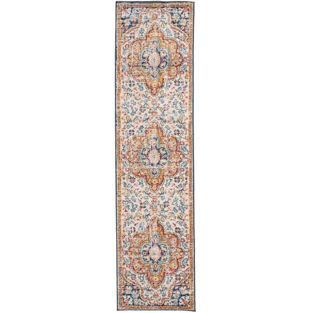 Distressed Medallion Rug 240 x 60cm - Multi, Polypropylene