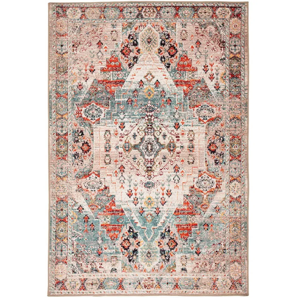 Distressed Washable Rug - Beige Grey