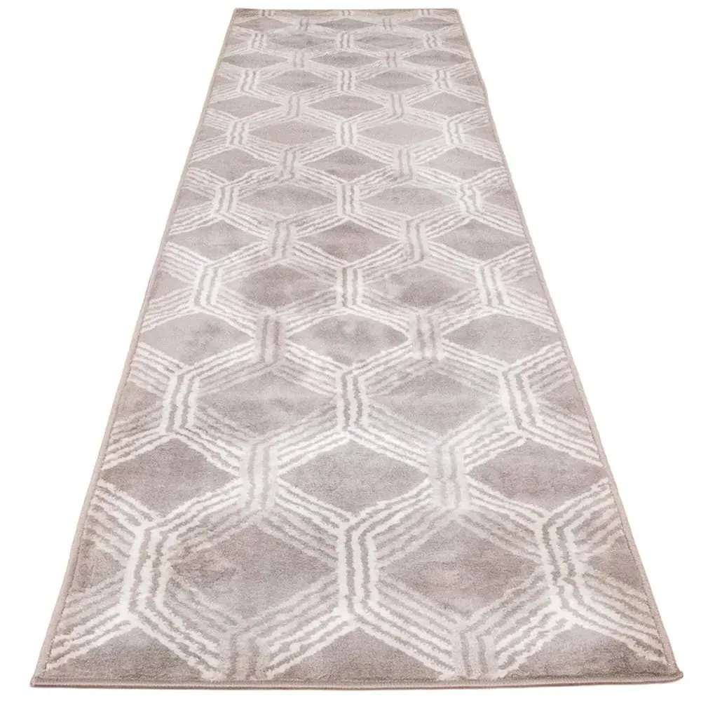 Geometric Rug 240x60cm - Grey, Polypropylene image