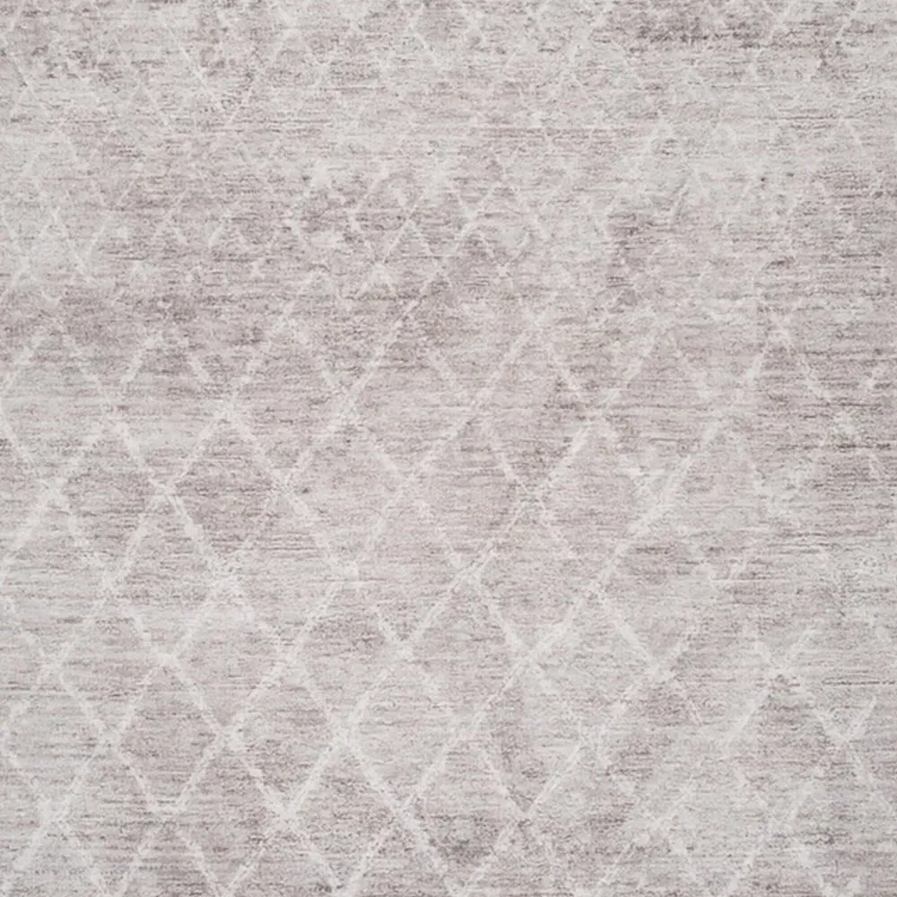 Geometric Trellis Washable Rug - Beige Grey
