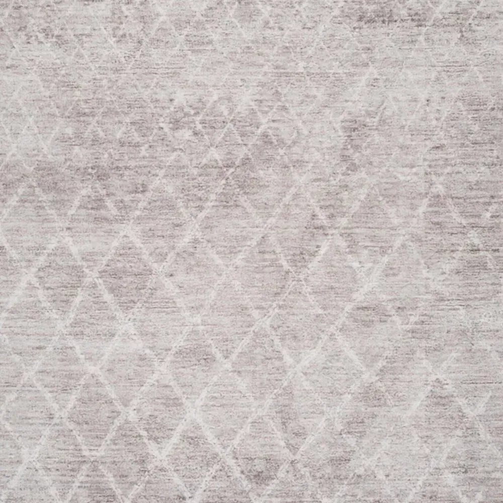 Geometric Trellis Washable Rug - Beige Grey
