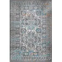 Medallion Bordered Rug - Blue