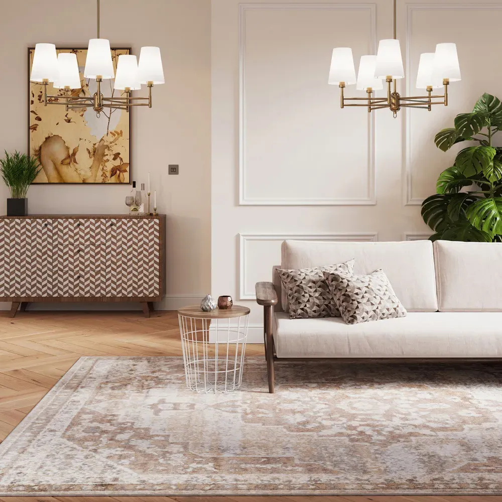 Medallion Rug 110 x 60cm - Grey, Polypropylene