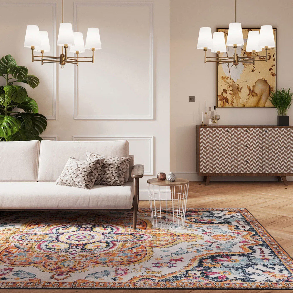 Medallion Rug 170 x 120cm - Multi, Polypropylene