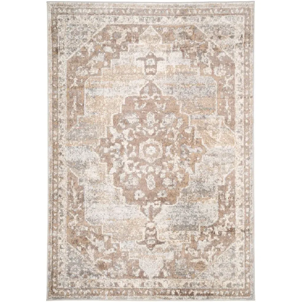 Medallion Rug 230 x 160cm - Grey, Polypropylene