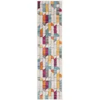 Retro Geometric Rug - Multicolour, Polypropylene