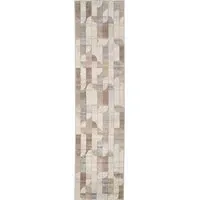 Runner Retro Geometric Rug - Beige, Polypropylene