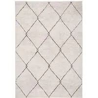 Trellis Abstract Washable Rug - Beige Grey