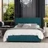 Estella Double Ottoman Bed with Storage - Emerald, Velvet
