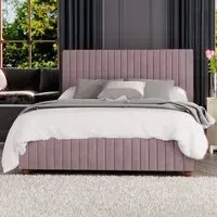 Estella Single Ottoman Bed with Storage - Blush, Velvet
