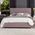 Estella Single Ottoman Bed with Storage - Blush, Velvet