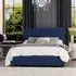 Estella Single Ottoman Bed with Storage - Navy, Velvet
