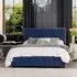 Hesper King Size Ottoman Bed with Storage - Navy, Velvet